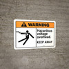 Warning: Hazardous Voltage Overhead Keep Away with Graphic Landscape ANSI - Wall Sign
