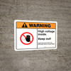 Warning: High Voltage Inside Keep Out with Graphic Landscape ANSI - Wall Sign Warning: High Voltage Inside Keep Out with Graphic Landscape ANSI - Wall Sign