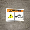 Warning: High Voltage Authorized Personnel Only with Graphic Landscape ANSI - Wall Sign