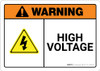 Warning: High Voltage Authorized Personnel Only with Graphic Landscape ANSI - Wall Sign