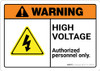 Warning: High Voltage Keep Out with Graphic Landscape ANSI - Wall Sign