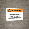 Warning: This Property Protected By Security Patrol Landscape - Wall Sign