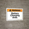 Warning: Battery Charging Area Landscape - Wall Sign Warning: Battery Charging Area Landscape - Wall Sign