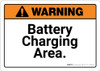 Warning: Battery Charging Area Landscape - Wall Sign Warning: Battery Charging Area Landscape - Wall Sign