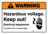 Warning: Hazardous Voltage Keep Out with Icon Landscape - Wall Sign Warning: Hazardous Voltage Keep Out with Icon Landscape - Wall Sign