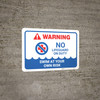 Warning: No Lifeguard on Duty with Icon Landscape - Wall Sign