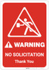 Warning: No Solicitation Thank You with Icon Portrait - Wall Sign
