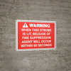 Warning: When Strobe Is Lit Release Of Fire Supression Agent Will Occur Landscape - Wall Sign Warning: When Strobe Is Lit Release Of Fire Supression Agent Will Occur Landscape - Wall Sign