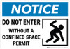 Notice: Do Not Enter Without Confined Space Permit Confined Person Icon Landscape - Wall Sign Notice: Do Not Enter Without Confined Space Permit Confined Person Icon Landscape - Wall Sign