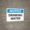Notice: Drinking Water Landscape - Wall Sign Notice: Drinking Water Landscape - Wall Sign