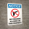 Notice: No Firearms Property with Icon Portrait - Wall Sign