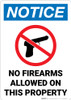 Notice: No Firearms Property with Icon Portrait - Wall Sign