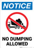 Notice: No Dumping Allowed Portrait With Icon - Wall Sign Notice: No Dumping Allowed Portrait With Icon - Wall Sign