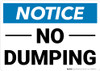 Notice: No Dumping Landscape - Wall Sign Notice: No Dumping Landscape - Wall Sign