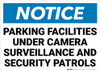 Notice: Parking Facilities Under Camera Surveillance Landscape - Wall Sign