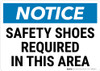 Notice: PPE Safety Shoes Required in This Area Landscape - Wall Sign