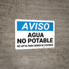 Notice: Non Potable Water Not For Drinking Cooking Spanish Landscape - Wall Sign Notice: Non Potable Water Not For Drinking Cooking Spanish Landscape - Wall Sign
