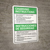 Bilingual Spanish Battery Charging Instructions - Wall Sign