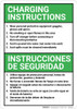 Bilingual Spanish Battery Charging Instructions - Wall Sign