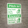Bilingual Spanish Pitch In - Wall Sign Bilingual Spanish Pitch In - Wall Sign