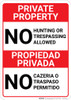 Bilingual Spanish Private Property Portrait - Wall Sign