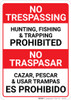 No Trespassing: Bilingual Spanish Posted Private Property Portrait - Wall Sign No Trespassing: Bilingual Spanish Posted Private Property Portrait - Wall Sign