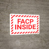 FACP Inside with Hazard Border Landscape - Wall Sign FACP Inside with Hazard Border Landscape - Wall Sign