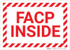FACP Inside with Hazard Border Landscape - Wall Sign FACP Inside with Hazard Border Landscape - Wall Sign