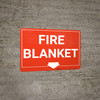 Fire Blanket with Arrow Landscape - Wall Sign Fire Blanket with Arrow Landscape - Wall Sign