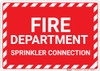 Fire Department Sprinkler Connection with Hazard Border Landscape - Wall Sign Fire Department Sprinkler Connection with Hazard Border Landscape - Wall Sign