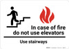 In Case Of Fire Do Not Use Elevators Use Stairways with Icons Landscape - Wall Sign