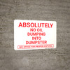 Absolutely No Oil Dumping Landscape - Wall Sign Absolutely No Oil Dumping Landscape - Wall Sign