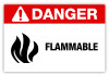 Danger - Flammable Label Danger - Flammable Label