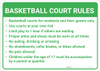 Basketball Court Rules Landscape - Wall Sign
