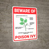 Beware Of Poison Ivy with Icon Portrait - Wall Sign