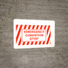 Emergency Conveyor Stop with Hazard Border Landscape - Wall Sign