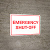 Emergency Shut Off White and Red Landscape - Wall Sign Emergency Shut Off White and Red Landscape - Wall Sign