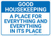 Good Housekeeping A Place For Everything Landscape - Wall Sign Good Housekeeping A Place For Everything Landscape - Wall Sign