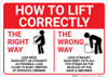 How To Lift Correctly with Icons Landscape - Wall Sign How To Lift Correctly with Icons Landscape - Wall Sign