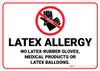 Latex Allergy with Icon Landscape - Wall Sign Latex Allergy with Icon Landscape - Wall Sign