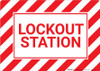 Lock Out Station with Hazard Border Landscape - Wall Sign Lock Out Station with Hazard Border Landscape - Wall Sign