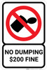 No Dumping Fine with Icon Portrait - Wall Sign