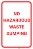 No Hazardous Waste Dumping Portrait - Wall Sign