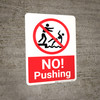 No Pushing with Icon Portrait - Wall Sign