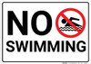 No Swimming with Icon Landscape - Wall Sign