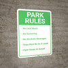 Park Rules Portrait - Wall Sign