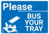 Please Bus Your Tray with Icon Landscape - Wall Sign Please Bus Your Tray with Icon Landscape - Wall Sign
