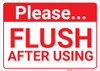 Please Flush After Using Landscape - Wall Sign