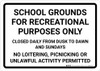 School Grounds Rules Landscape - Wall Sign