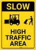 Slow High Traffic Area with Icons Portrait - Wall Sign Slow High Traffic Area with Icons Portrait - Wall Sign